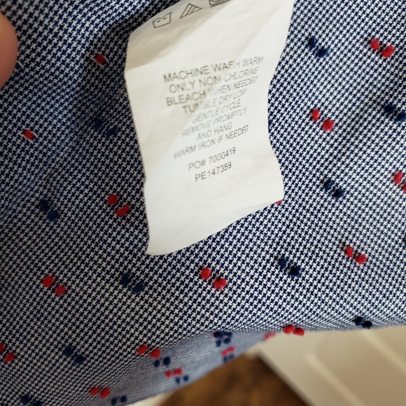 Perry Ellis Portfolio Dotted Print Slim Fit Dress Shirt - Picture 5 of 5